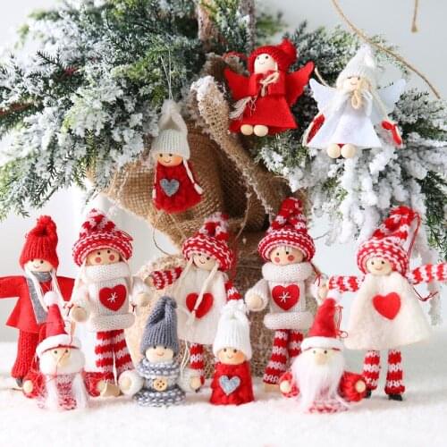 Christmas Party Decoration Knitted Wool Felt Couple Doll Pendant Pendant Gift Scene Layout Decoration