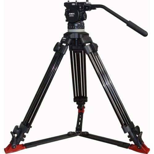 Aluminum alloy video tripod K15/2AG 15kg payload fluid head ground spreader soft bag