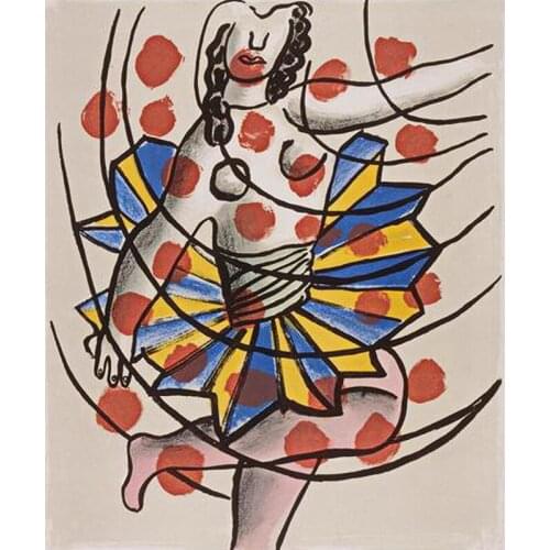 Modern abstract handmade painting woman dancing on oil canvas for living room decor and wallpaper