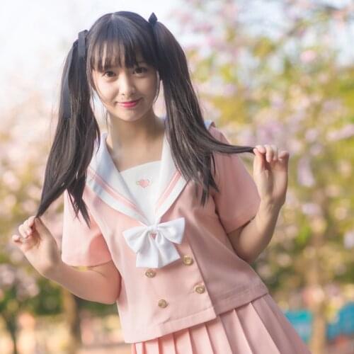 Sakura light pink Japanese school uniform skirt jk uniform class uniforms sailor suit college wind suit female students uniforms