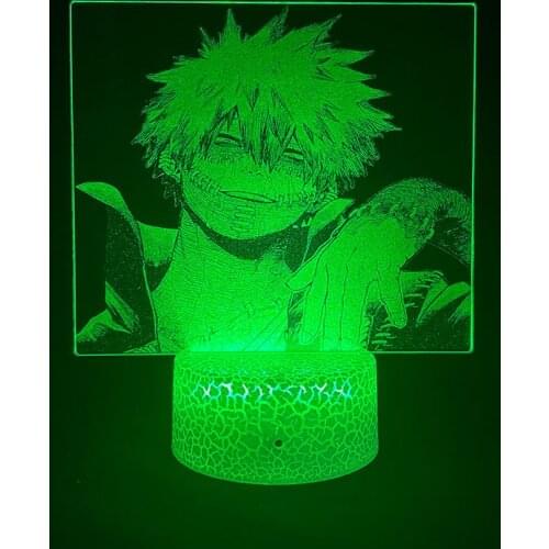 Anime 3D LED Picture Lamp Light Cool Atmosphere Bedside Table Cartoon Nightlight My Hero Academia Dabi for Kids