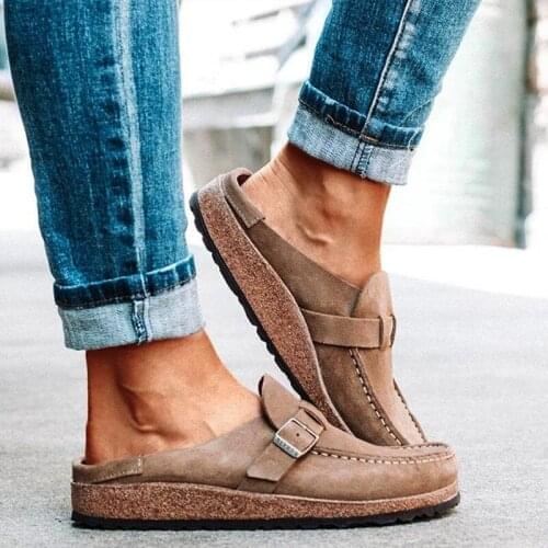 Women Vintage Flats Shoes Women Sewing Buckle Casual Loafers Candy Ladies Shoes Comfort Female Slippers