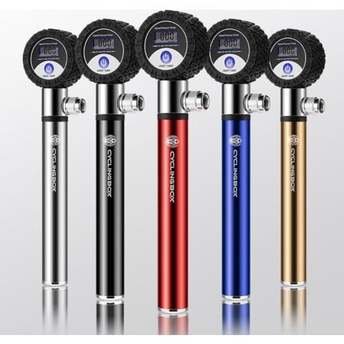 120 PSI Bicycle Mini Pump, Bike Pump with Digital Pressure Gauge Fits Presta & Schrader Va-lve,Safety Emergency M17A