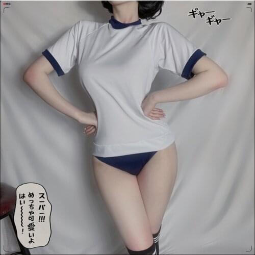 Japanese Women Sexy Lingerie Gym Suit AV Costumes Anime Cosplay School Girl Uniform Cheer Leader Erotic Student Outfit Anime