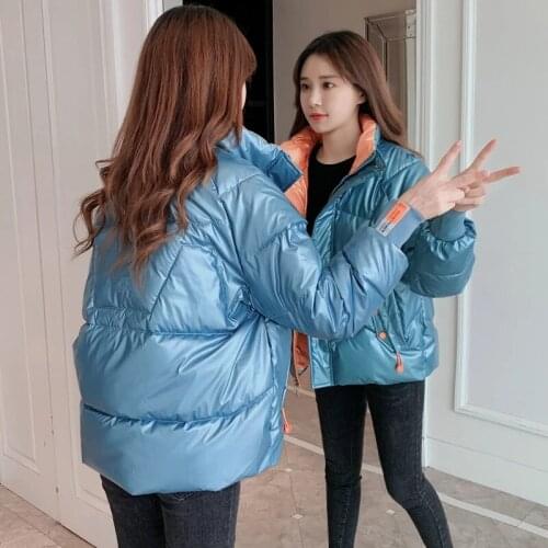 2021 winter new coat womens long-sleeved padded jacket plus velvet cotton thickened warmth thick coat womens vest short collar