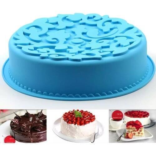 1PCS Beautiful Silicone Flower Cake Pan DIY Non-Stick Cute Round Pie Pan Cake Mold For Baking Fondant Mold Bakware Tools