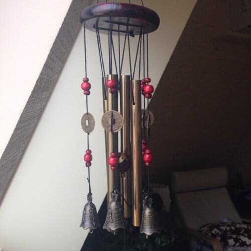 1PCS Antique Amazing 4 Tubes 5 Bells Copper Wind Chimes Yard Garden Outdoor Living Windbell Gift