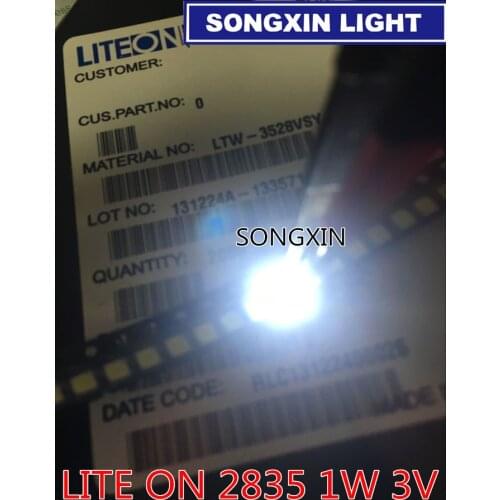 100pcs FOR LITEON LED Backlight 1.5W 3V 1210 3528 2835 148LM Cool white LCD Backlight for TV TV Application LTW-3528VSY-40