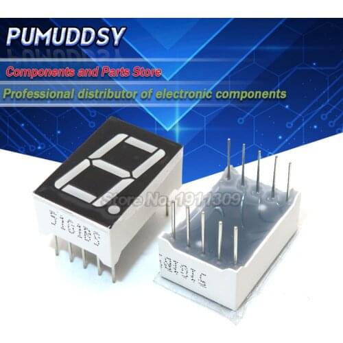 5PCS 7 segment Common Cathode Common Anode 1 Bit digital Tube 0.56inch Red LED Display LED Digital tube