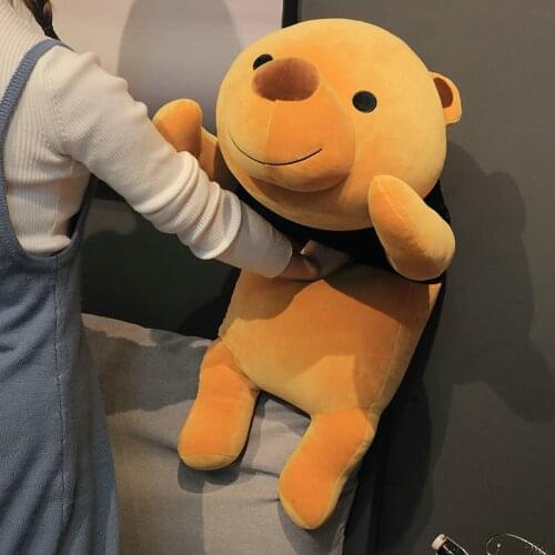 60-120cm New Style Brown Bear Plush Toys Kawaii Stuffed Animal Long Pillow Cushion Lying Teddy Doll Kids Baby Birthday Girl