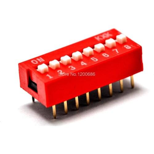 8P DIP switch Swing switch 8-bit toggle switch pitch 2.54MM red
