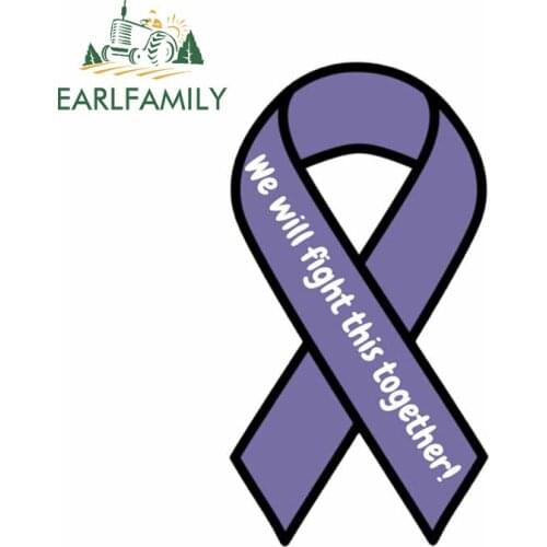 EARLFAMILY 13cm x 7.1cm For Stomach Cancer Ribbon Car Stickers Car Styling Decal Vinyl Material Suitable for GTR EVO SX