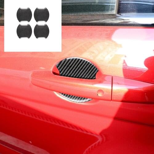 Auto Styling Real Carbon Fiber Car Door Handle Bowl Cover Decal Car Sticker Universal for BMW F10 F11 F15 E36 E46 E39 X1 X4 X3