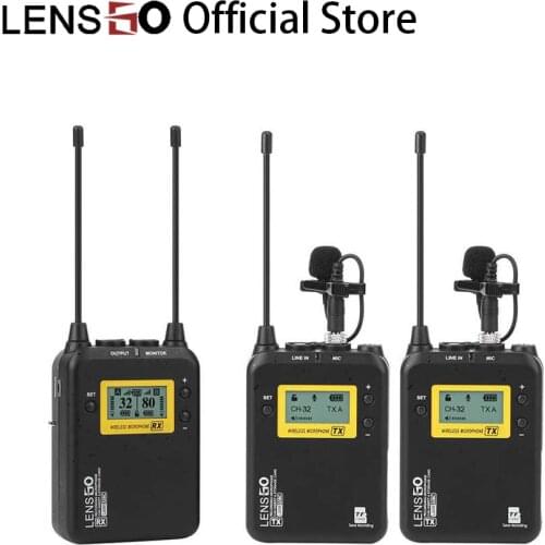 LENSGO LWM 328C Wireless Microphone Professional DSLR Camera Lapel Lavalier Mic for Canon Nikon Sony Camera Video Recording KIT