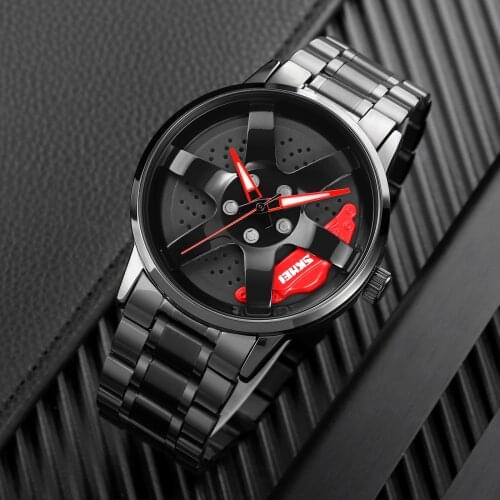 SKMEI Fashion Original Brand Car Wheel Dial Watches Luxury Dress Bracelet Quartz Moment Male Sport Wristwatch Relogio Masculino