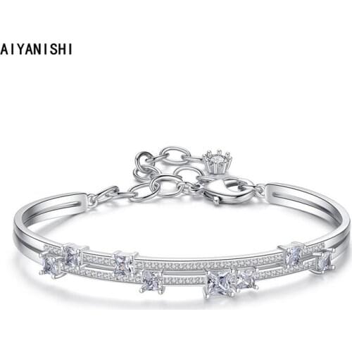 AIYANISHI 18K Gold Filled Elegant Bracelets Bangles for Female Tennis Bracelets For Women Party Bracelet Korean Fashion Gifts