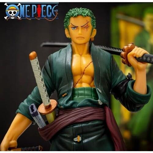 27cm Anime Piece Figma Ronoa Zoro Carry Three Katana Ghost Standing Posture Pvc Action Figure Collection Model Gift Gk