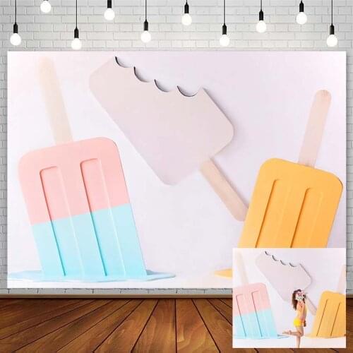 Baby Shower Subject Photography Background Backdrop Summer Ice Cream Photo Studio Girl Birthday Decor Photozone Photocall Props