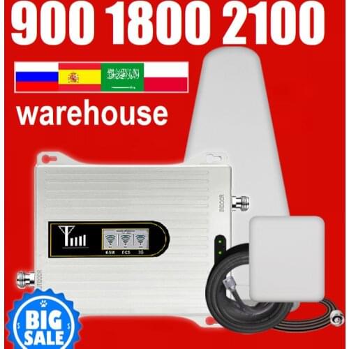 1800 2100 Mhz lowest price Russia free ship B1 B3 WCDMA 3G 4G Amplifier Cellular Repeater full kit antenna Booster