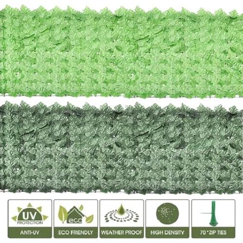 Artificial Grape Leaf Hedge Screening Roll Green Leaf Garde Fence Artificial Ivy Screening Rolls Private Screen for Garden Decor