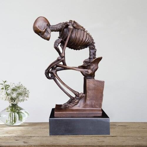 Ivorique DS-055home decoration accessories rodin bronze art statue sculpture for decoration maison skull decor statue sculpture