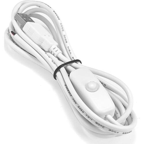 100pcs USB Power Cable USB Connector ON/OFF Switch Extension Cable 1.5m Electric Copper Wires For 2835 LED Strip Lamp Bulb Light