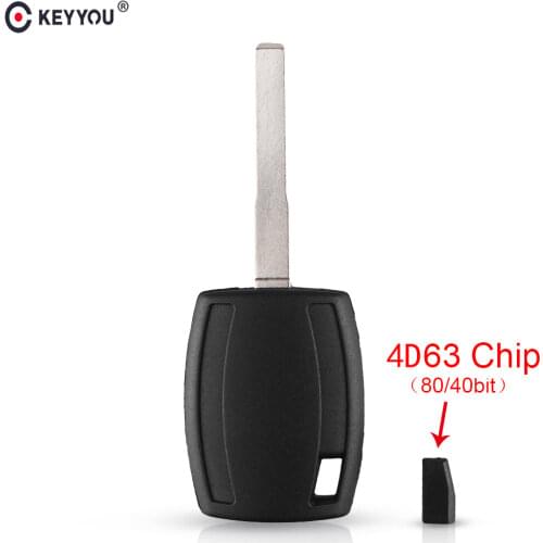 KEYYOU 4D63 40Bit 80Bit Transponder Ignition Chip Remote Key Shell For Ford Fiesta Mondeo Focus C-Max Galaxy Case HU101 Blade