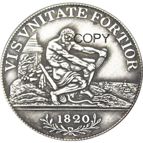 UF(24) United Kingdom BRITAIN 1820 CU Pattern Crown Silver Plated Copy Coin