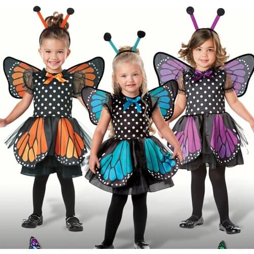 Halloween Costume For Kids Butterfly Fairy Suit Girls Forest Woodland Green Elf Fairy Costumes Cosplay Tinker Bell Dress DN2417