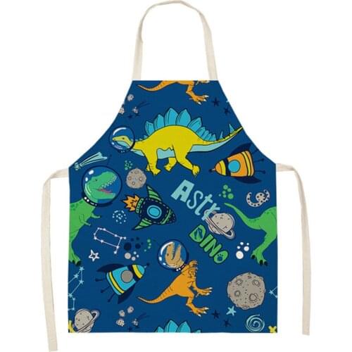 CLOOCL Dinosaur Kitchen Apron Dino Plant 3D Print Polyester Aprons for Men Women Home Cleaning Tools Baking Aprons