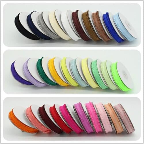 1.3cm 13mm solid rickrack braid lace ruffling elastic ribbon DIY shoe hair garment accessories 100yards