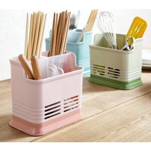 Multifunction Utensil Holder Knife Block PP Flatware Drainer Storage Box Spoon Fork Kitchen Organizer Rack Kitchen Storage Tools