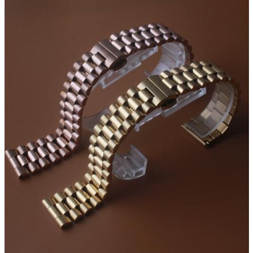 General Watch Bands Gold Stainless Solid Steel Band 304l Watches Metal Strap Watch Accessories 12 14 15 16 17 18 19 20 21 22mm