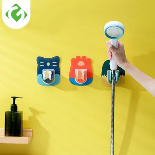 New Shower Support Bathroom Wall Mount Perforated Fixed Base Punch Free Shower Head Holder Support Stand For Home Hotel