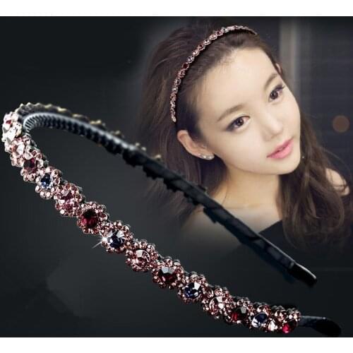 New Fashion Hot Sale Wild Pearl luxurious Rhinestone Bangs Clip Headband Hair band for Women Girl Hair Accessories Headwear