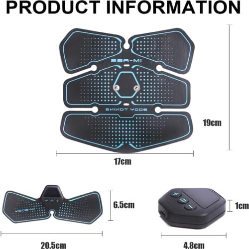 Rechargeable Wireless Abdominal Muscle ABS/EMS Stimulator Slimming Belt Unisex Electric Loss Weight Stickers Trainer Body