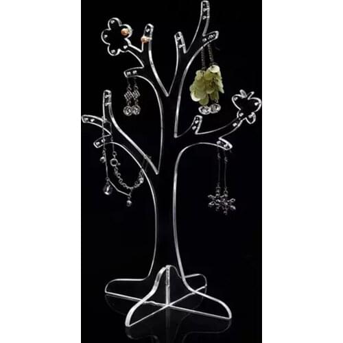 Clear Acrylic Earring Display Stand with butterfly and flower branch for earrings Perspex Jewelry Holder