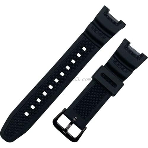 Replacement Silicone Watch Strap Stainless Steel Buckle Sport Breathable Wristband for Casio SGW-100 Series Samrt Watch