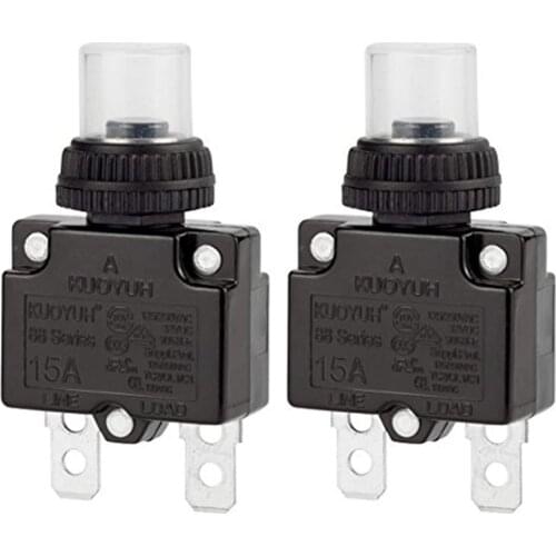 Thermal Overload Circuit Breaker88Series Push Button Circuit Breaker Reset Boot Switch and Waterproof Button Transparent Cap 2