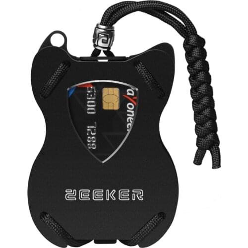 Slim Wallet Credit Card Wallet With Paracord Lanyard Minimalist Metal Wallet Multifunction Pocket Wallet