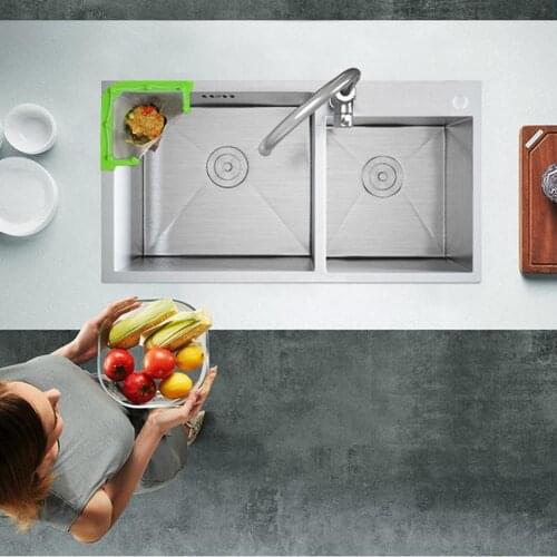 Kitchen Triangular Sink Strainer Drain Fruit Peel Rubbish Drainer Basket Suction Cup Sponge Rack Storage ToolSink Filter Shelf