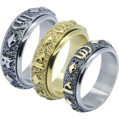 1pc New Design Rotate Cycle Unisex Ring 316L Stainless Steel Jewelry Hiphot Style Size 6-12 Ring
