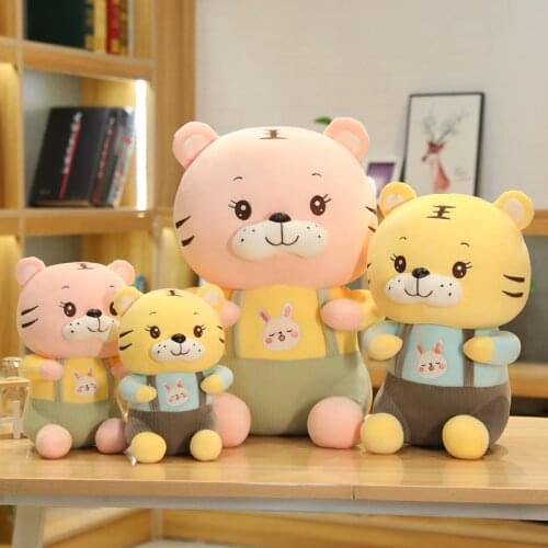 23-50cm Lovely Soft Couple Tiger Plush Toys Kawaii Mascot Dolls Stuffed Strap Tiger Pillow for Kids Baby Birthday Decor Gifts