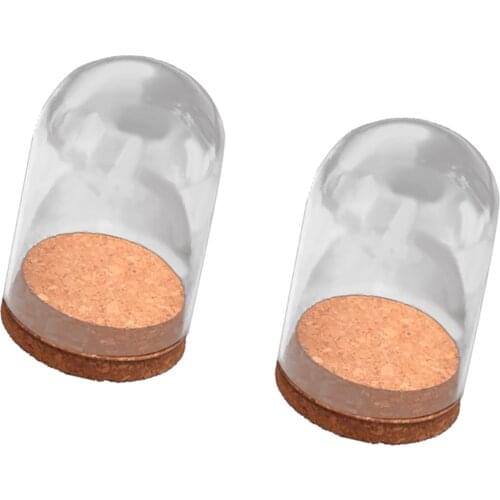 4Pcs-set Dome Clear Glas Wooden Cork Base Shade Cover Shield Shelf Display Home Decorations