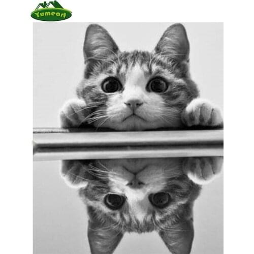 5D Diamond Embroidery Cute Cat Animals Diamond Cross Stitch DIY Diamond Painting Decorative Flower Plastic Crafts Painting