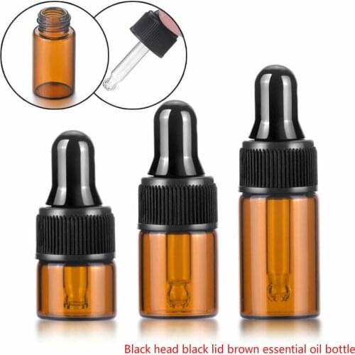 Brown ground glass essential oil bottle,amber travel portable empty glass liquid perfume dispensing bottle makeup tool
