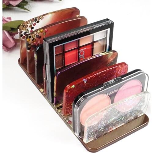 Makeup Rack Storage Tray Eye Shadow Holder Silicone Mold for Epoxy Resin Mould for Diy Handmad Tool