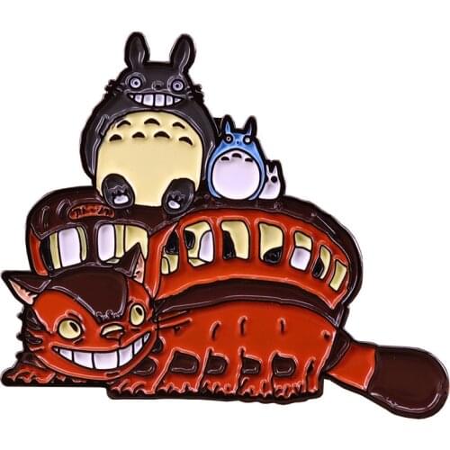 O-Totoro Cat Bus Gatobus Enamel Pin Badge