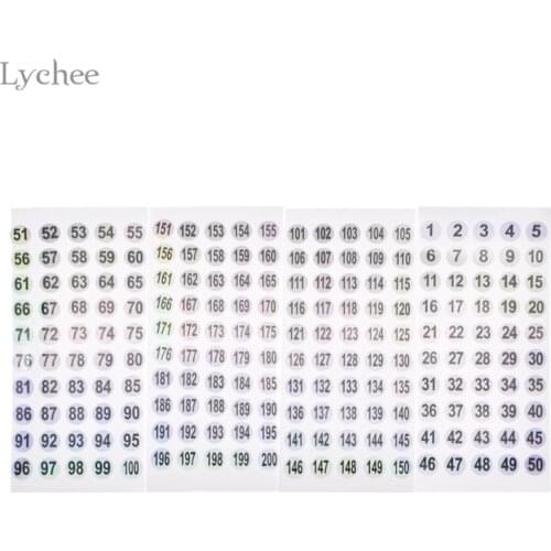 Lychee Life Holographic Numbered Round Label Sticker Laser DIY Paper Craft Waterproof Label