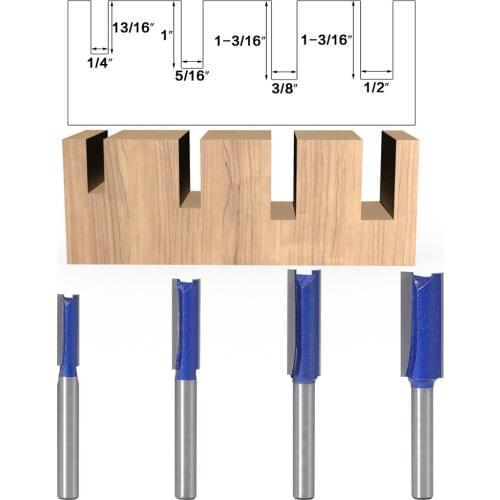 6mm Shank 1/4inch/5/16inch/3/8inch/1/2inch Double Flute Straight Router Bit softwood hardwood CNCmilling cutter endmill for wood